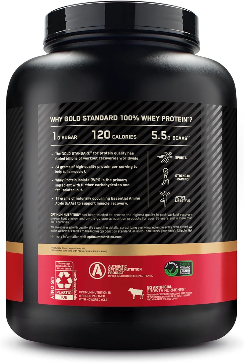 Gold Standard 100% Whey Protein Powder, Double Rich Chocolate, 5 Pound (Packaging May Vary)