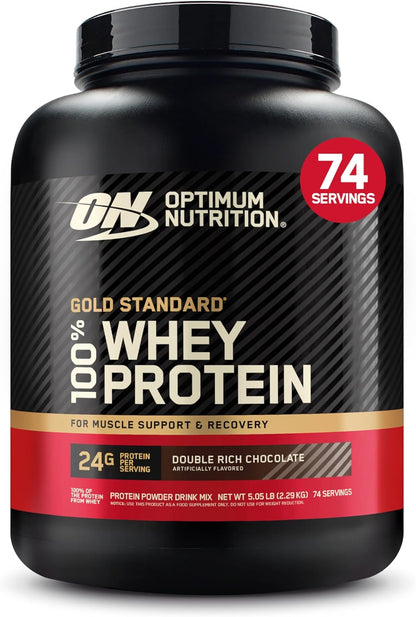 Gold Standard 100% Whey Protein Powder, Double Rich Chocolate, 5 Pound (Packaging May Vary)