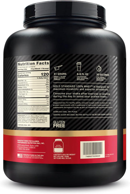 Gold Standard 100% Whey Protein Powder, Double Rich Chocolate, 5 Pound (Packaging May Vary)